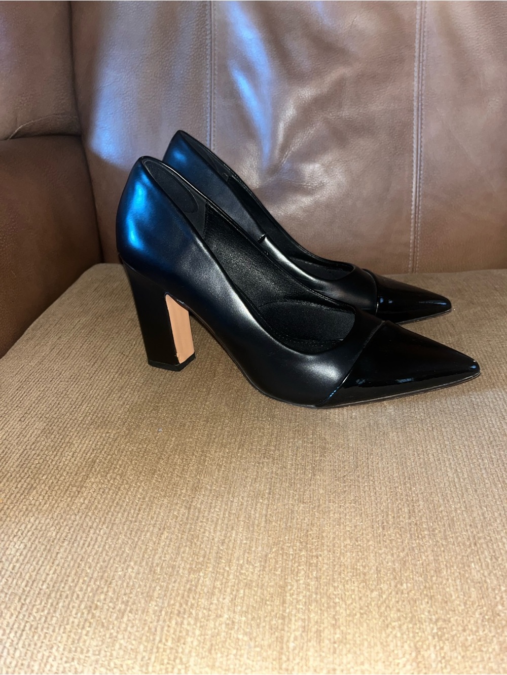 Trary Heels size 8 Closed Pointed Toe Chunky Pumps Shoes Women Block Heel